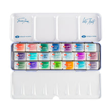 Load image into Gallery viewer, White Nights Extra Fine Artists Grade Professional Watercolors set 21 Full Pans Granulation Colors, Metal Case by Nevskaya Palitra
