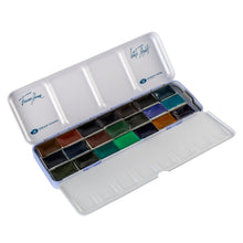 Load image into Gallery viewer, White Nights Extra Fine Artists Grade Professional Watercolors set 21 Full Pans Granulation Colors, Metal Case by Nevskaya Palitra