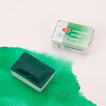 Load image into Gallery viewer, Watercolor set "white nights" 48 colours full pans set in birch box with squirrel brush