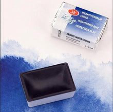 Load image into Gallery viewer, Watercolor set "white nights" 36 colours full pans set plastic box iws unique colour sheme