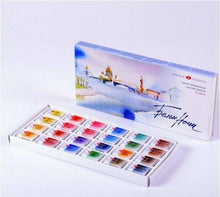 Load image into Gallery viewer, Watercolor set "white nights" 24 colors full pans set carton box