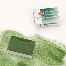 Load image into Gallery viewer, Watercolor set "white nights" 48 colours full pans set in birch box with squirrel brush