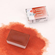 Load image into Gallery viewer, Watercolor set "white nights" 48 colours full pans set in beech box with squirrel brush