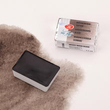 Load image into Gallery viewer, Watercolor set "white nights" 48 colours full pans set in beech box with squirrel brush