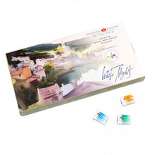 Load image into Gallery viewer, Watercolor set "white nights" 36 colours full pans set plastic box iws unique colour sheme