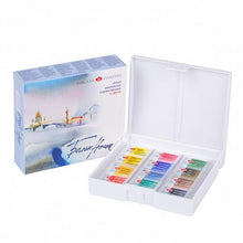 Load image into Gallery viewer, Watercolor set "white nights" 12 colours full pans set plastic box