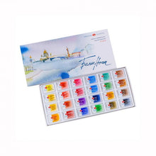 Load image into Gallery viewer, Watercolor set "white nights" 24 colors full pans set carton box