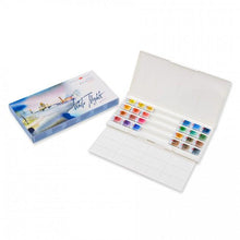Load image into Gallery viewer, Watercolor set "white nights" 24 colours full pans set plastic box